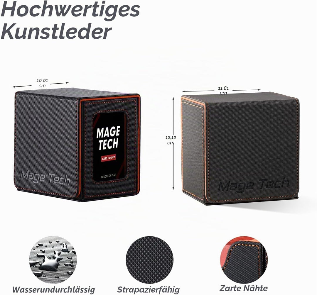 Mage Tech Card Deck Box für MTG Commander - Patentiertes Design, Commander Display, als Deckhalter,