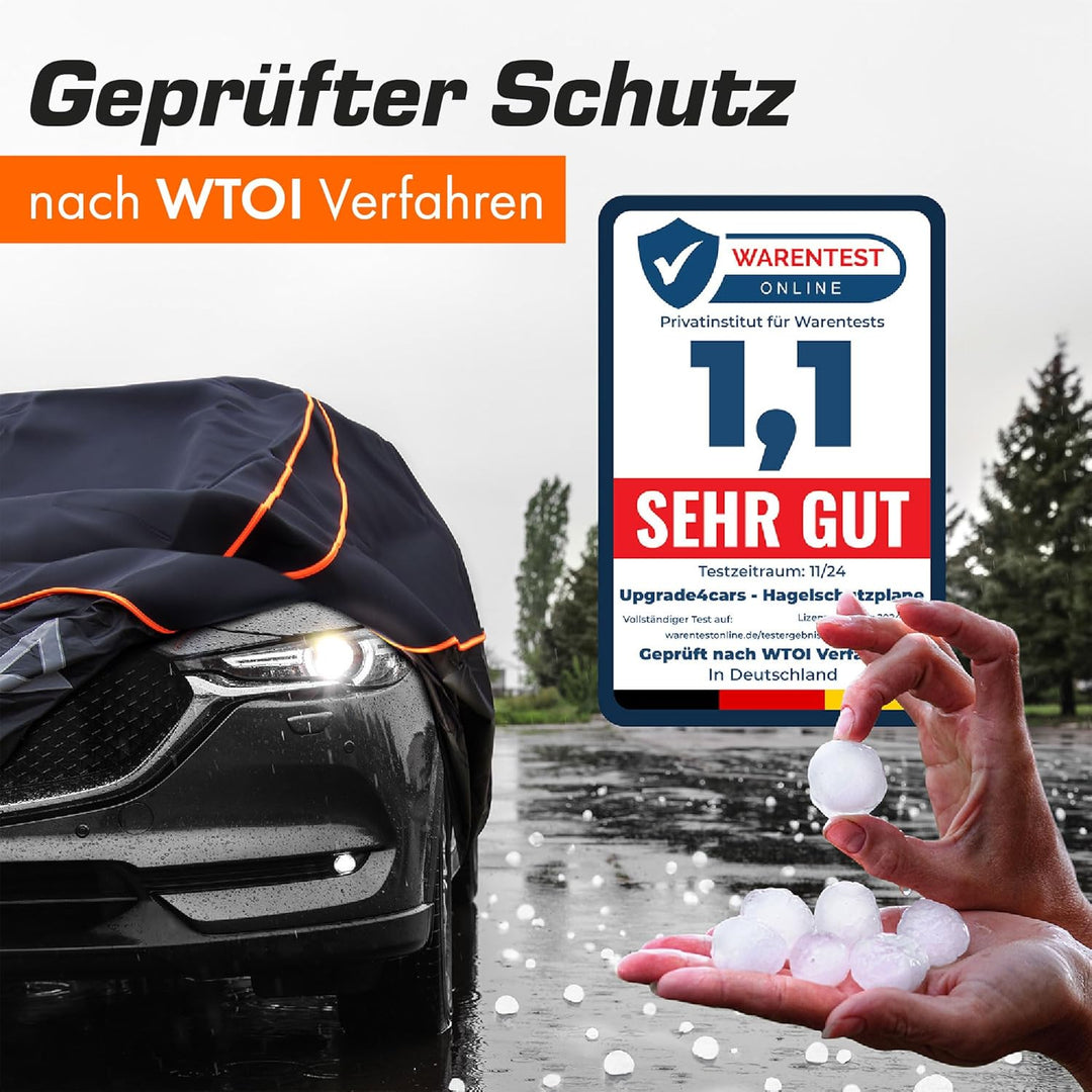 Upgrade4cars Premium Auto Hagelschutzplane Version 2026 | Auto Abdeckplane Komplett für alle Jahresz