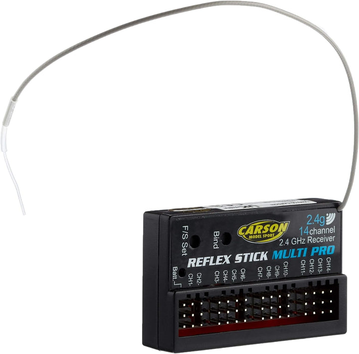 Carson 500501004 FS Reflex Stick Multi PRO LCD 2.4 GHz – 14-Kanal-Fernsteueranlage & 500501540 Model