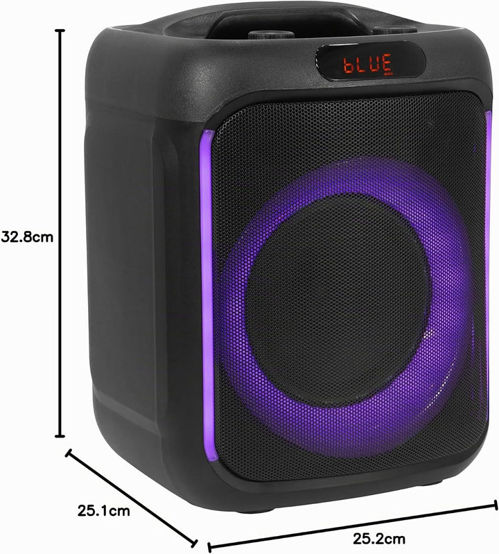 BoomTone DJ Cube 200 – Tragbarer Karaoke-Lautsprecher 200 W mit Bluetooth 5.0, integriertem LED-Lich