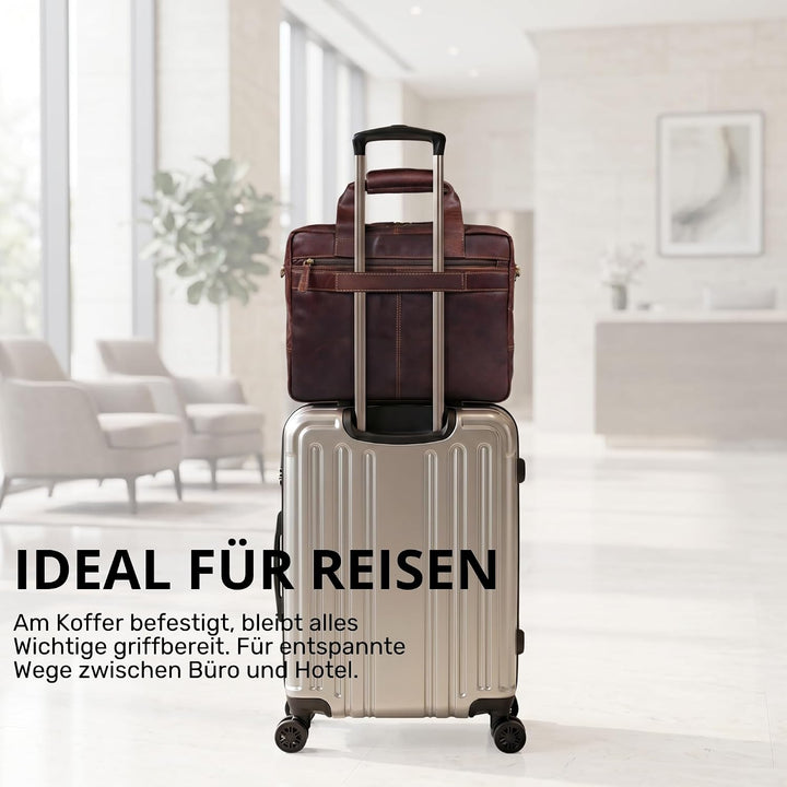 STILORD 'Experience' Vintage Lehrertasche Leder gross für Herren Damen XL Aktentasche Business Schul