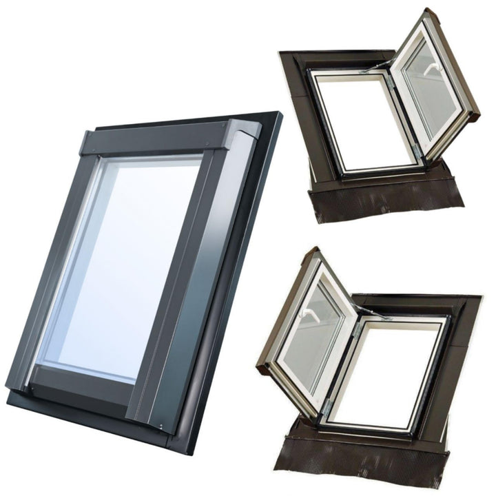 SkyLight Kunststoff Dachausstiegsfenster Loft mit 3-fach Verglasung, energieeffizient, Drehfenster m