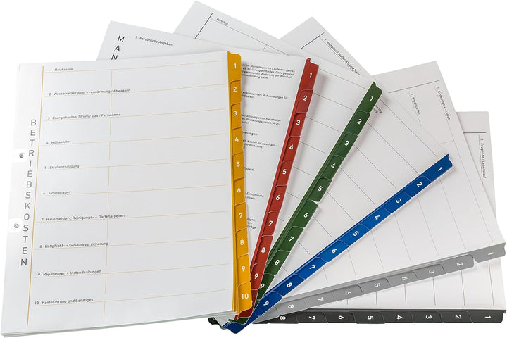 6er-Pack Themenringbücher mit Register für Versicherungen/Steuern/Vorsorge/Finanzen/Dokumente/Betrie