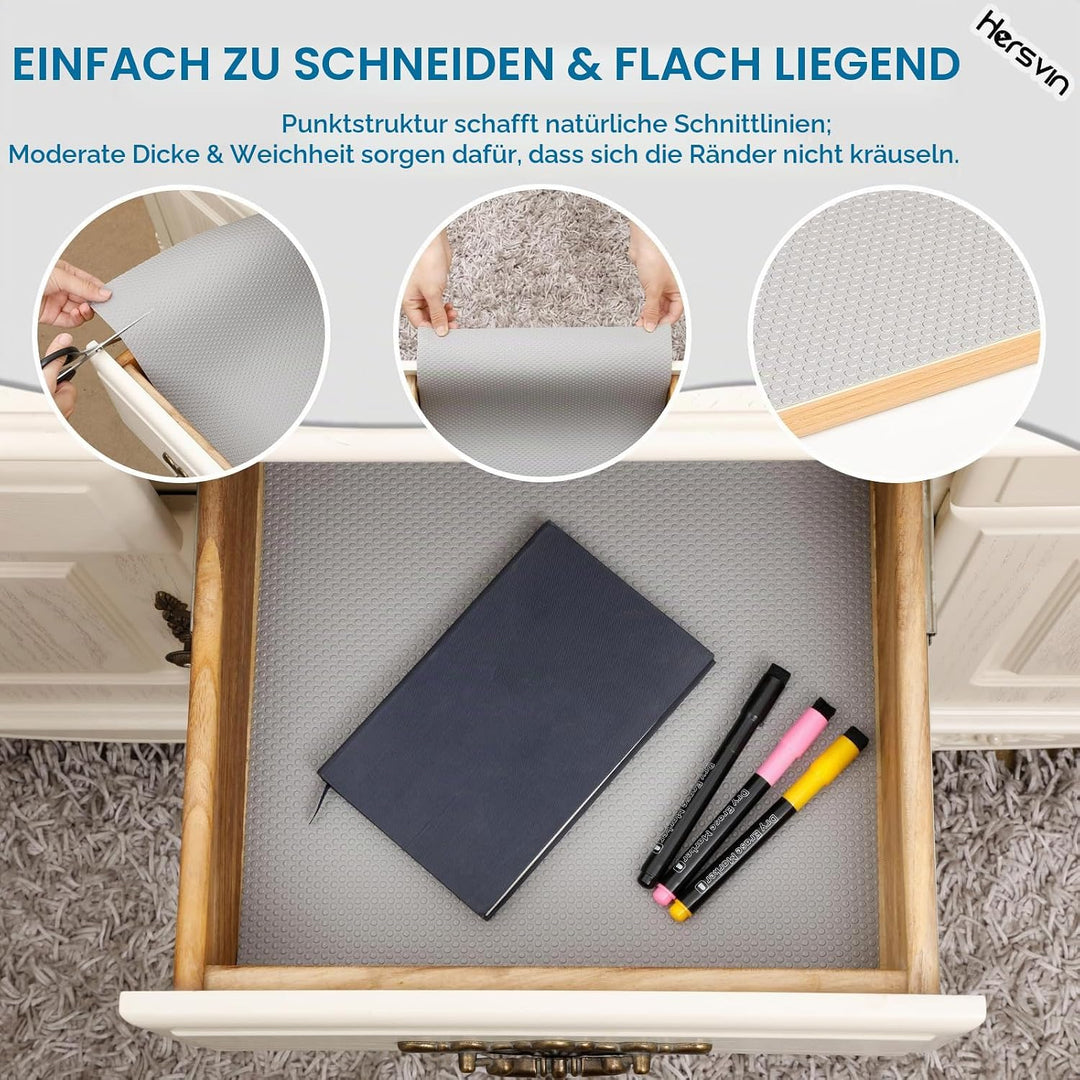 Hersvin Schubladenmatte (Übergrösse) 60cmx500cm Schrankpapier Schubladeneinlage Eva Wasserfest Nicht
