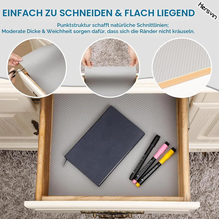 Hersvin Schubladenmatte (Übergrösse) 60cmx500cm Schrankpapier Schubladeneinlage Eva Wasserfest Nicht