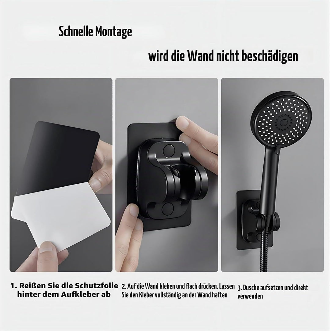 DASITON Duschkopfhalterung ohne Bohren, Handbrause Halter Winkel verstellbar, Duschkopf Halterung mi
