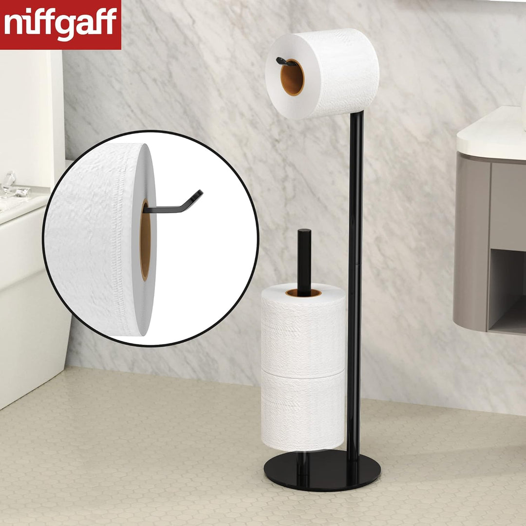 Toilettenpapierhalter schwarz, freistehender Toilettenpapierhalter, Edelstahl Toilettenpapierrollenr
