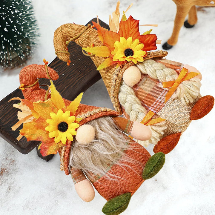 Herbstdeko Wichtel,2 Stück Herbst Dekoration Wichtel,Herbst Zwerg Plüsch das Erntedankfest,Herbstdek