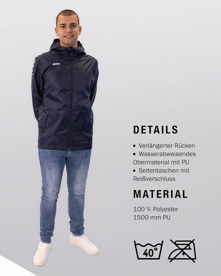 JAKO Unisex Allwetterjacke Team 2.0 Ball (1er Pack) XL Marine, XL Marine