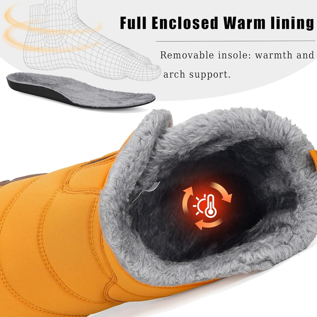 Barfussschuhe Herren Gefüttert Winterschuhe Damen Warm Winterstiefel Winter Rutschfeste Breite Zehen