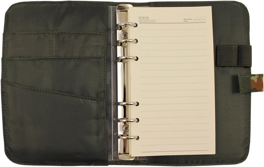 MFH Terminplaner A6 Organizer Ringbuchhalterung Memobuch Timer Verschiedene Ausführungen Flecktarn,