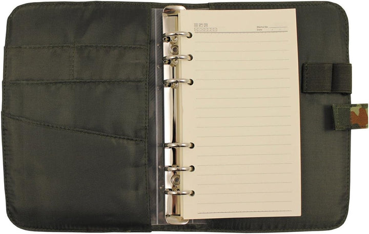 MFH Terminplaner A6 Organizer Ringbuchhalterung Memobuch Timer Verschiedene Ausführungen Flecktarn,