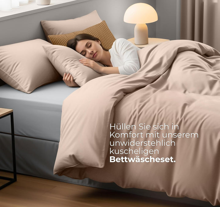 Utopia Bedding Bettwäsche 200x200 Set - Mikrofaser Bettbezug 200x200 cm + 2 Kissenbezüge 50x75 cm -