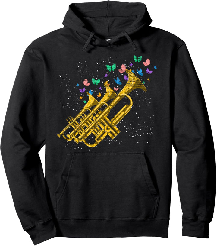 Schmetterling Marschkapellen Musik Geschenk Trompete Pullover Hoodie
