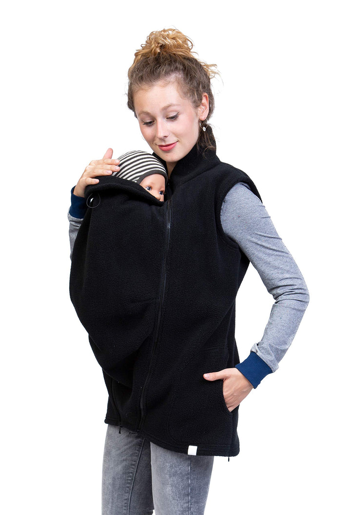 Viva la Mama - Trageweste aus Fleece, Winter Zusatzweste für Tragejacken - RERIK S Schwarz, S Schwar