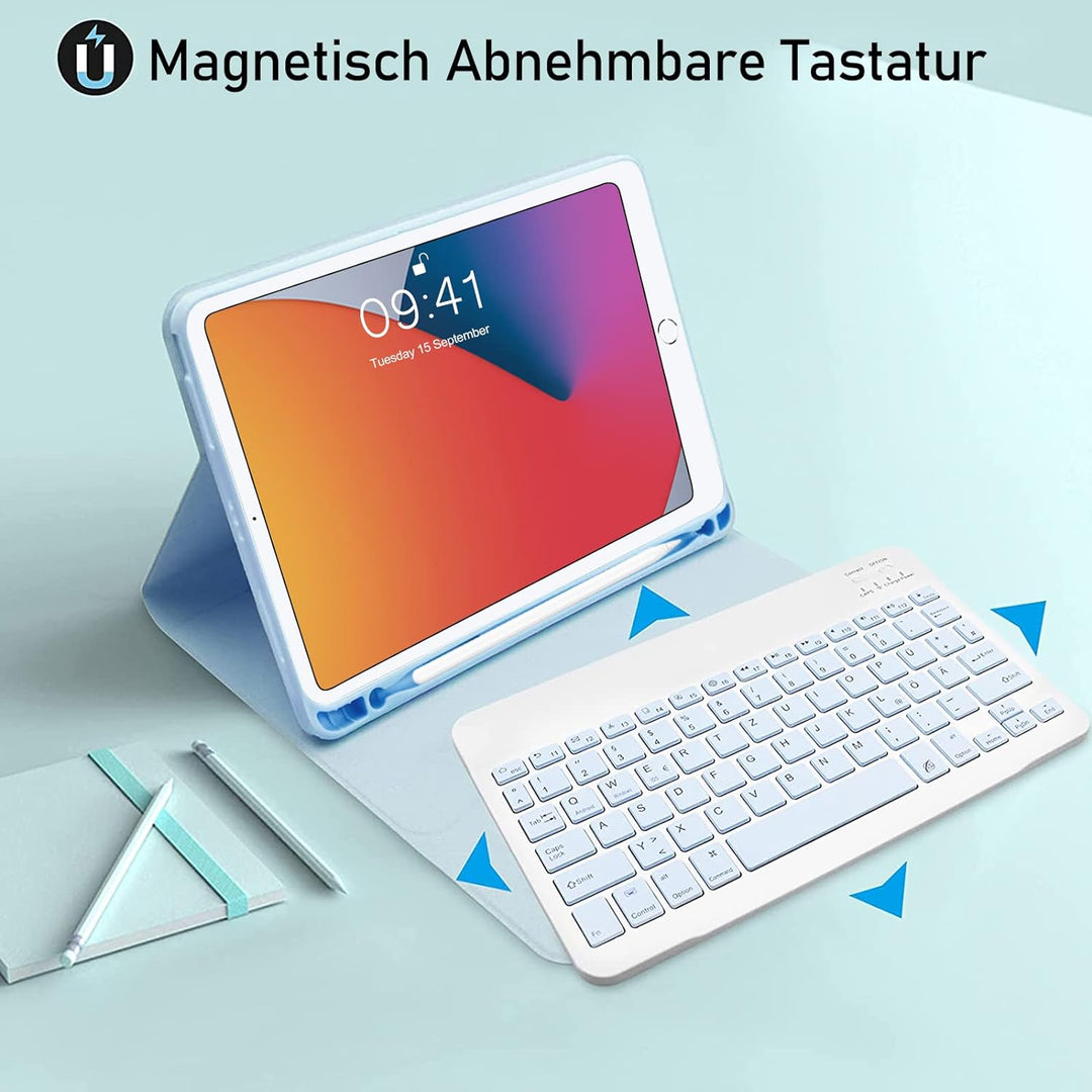 iPad 6/5.Generation Hülle mit Tastatur,Tastatur für iPad 9.7 2018 6.Gen/2017 5.Gen/iPad Air 1/iPad A