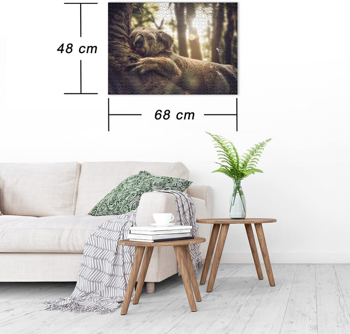 Ulmer Puzzleschmiede - Puzzle „Der Träumer“ - Koala startet gemütlich in den Tag - Angenehmes 1000 T