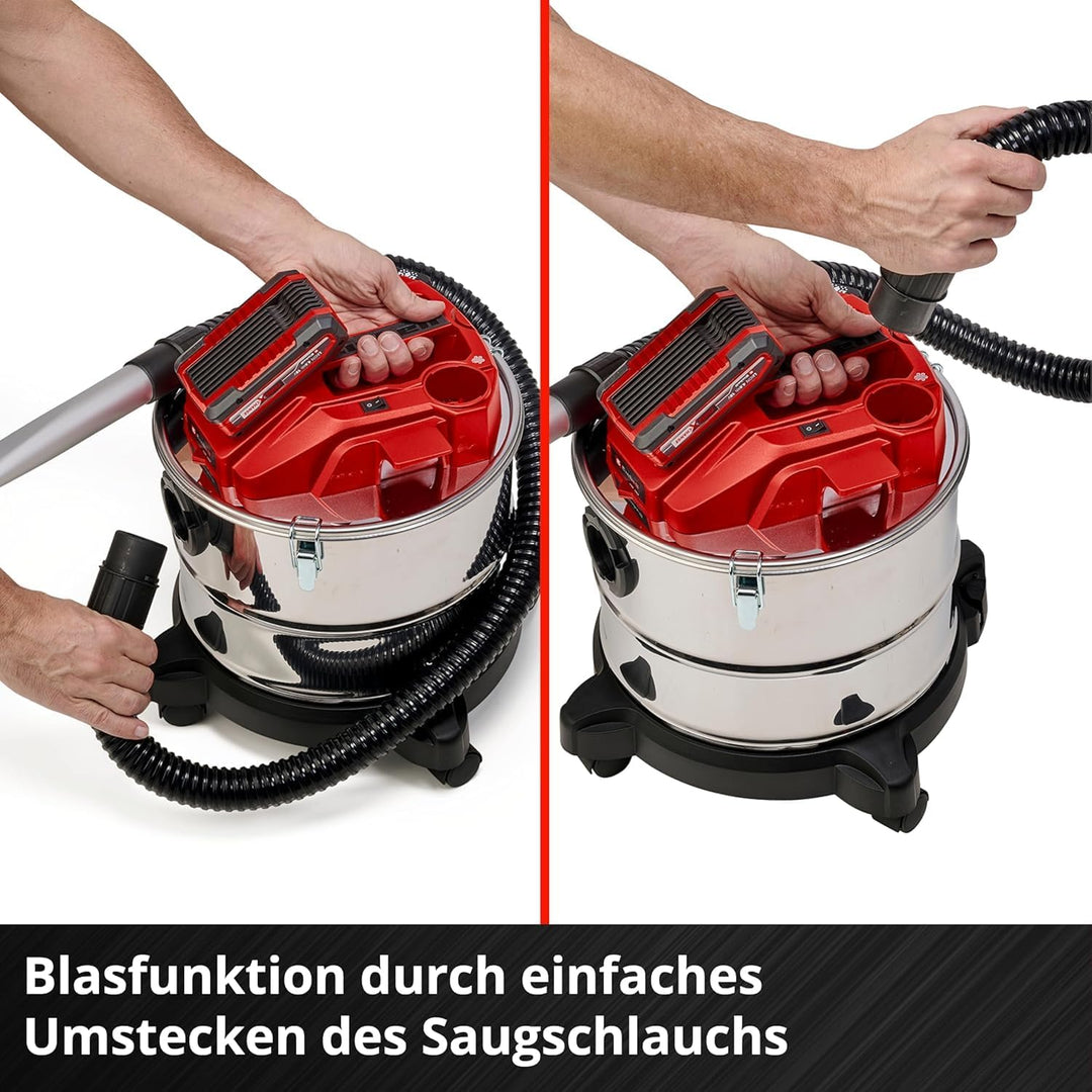 Einhell Akku-Aschesauger TE-AV 18/15 Li C-Solo Power X-Change (Li-Ion, 18V, 100 mbar Saugleistung, 1
