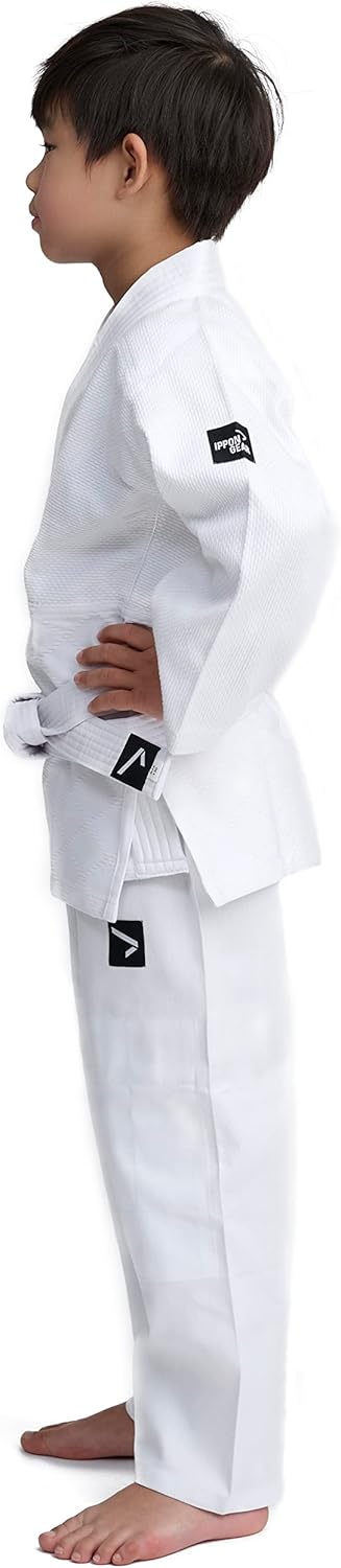 IPPONGEAR Future 2 Einsteiger &amp; Kinder Judoanzug inkl weissem Gürtel [Gummizug &amp; Schnürbund an der H
