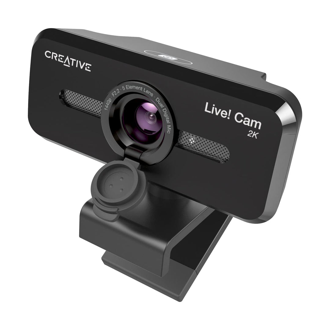 Creative Live! Cam Sync V3 2K QHD USB Webcam mit 4X Digitalzoom (4 Zoommodi von Weitwinkel bis schma