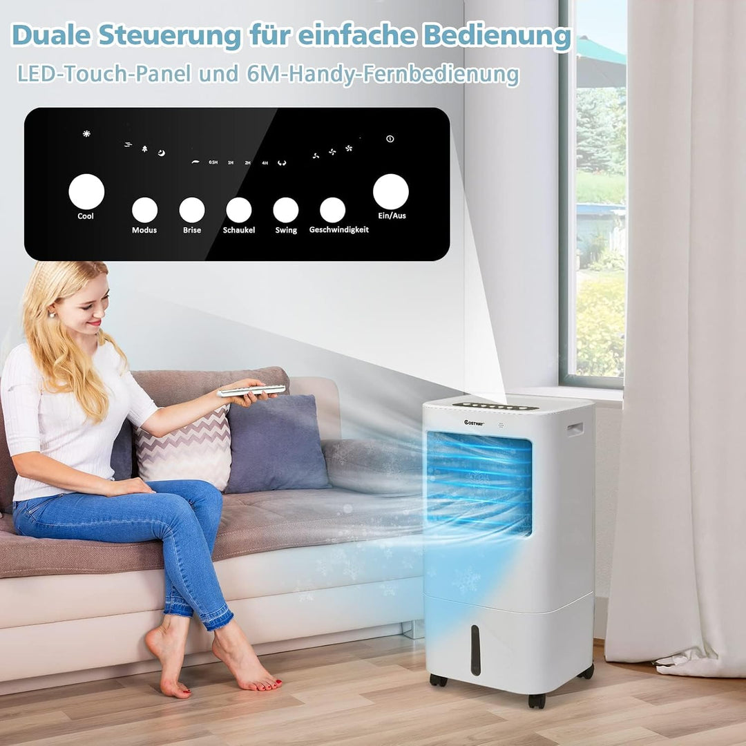COSTWAY Mobile Klimaanlage ohne Abluftschlauch, 3 in 1 Luftkühler 65W | 3 in 1 Klimagerät Luftreinig