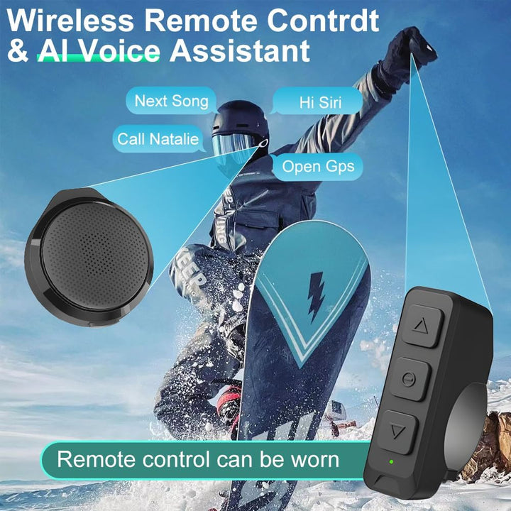 OBEST Motorrad Bluetooth Headset mit Ladecase, Motorradhelm Bluetooth Lautsprecher mit Mikrofonen, 1