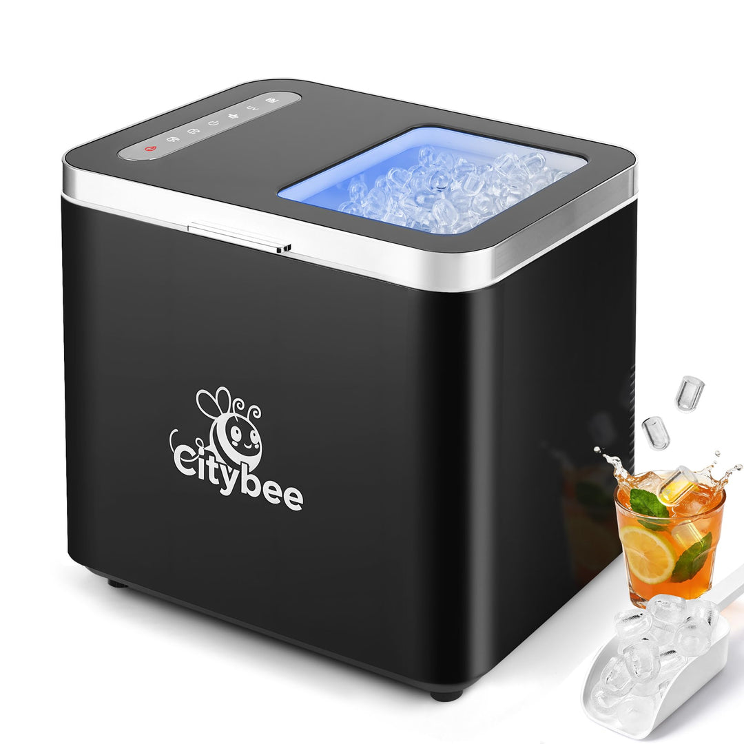 Citybee Eiswürfelmaschine Klein Ice Maker - Eiswürfel maschine Mini mit 2 Eiswürfelgrössen - Leise T