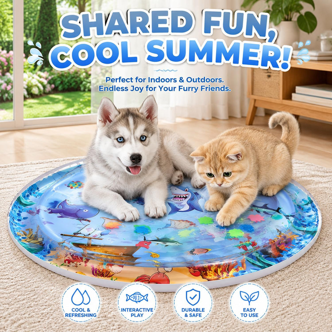 Katze Wassermatte, Interaktive Katze Spielzeug, Sensorische Wassermatte für Katzen, Anti-Kratzer Lec