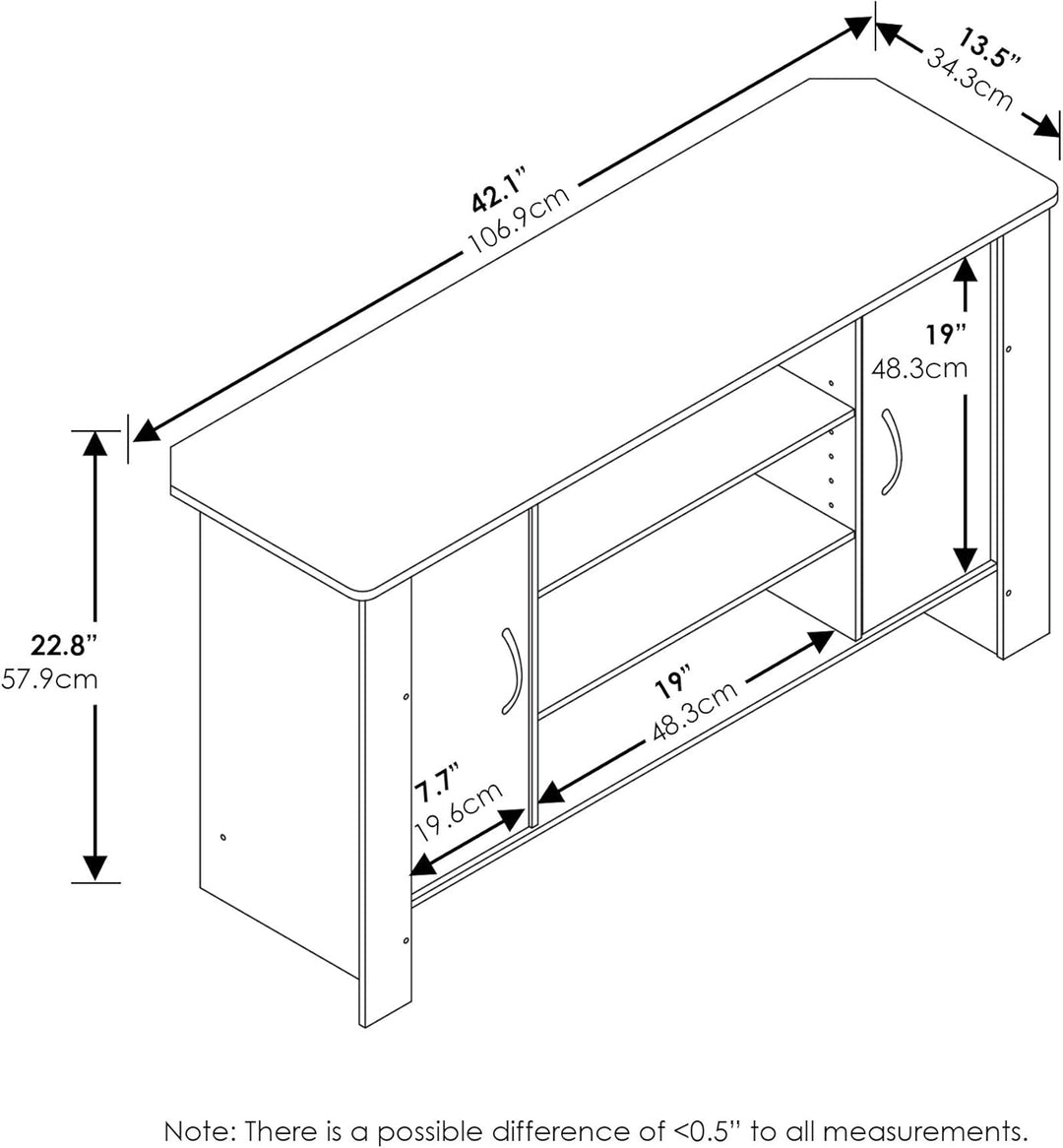 Furinno Econ TV Stand Unterhaltungszentrum, Espresso, 106.9 (Breite) x 57.9 (Höhe) x 34.3 (Tiefe) cm