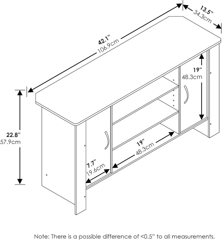Furinno Econ TV Stand Unterhaltungszentrum, Espresso, 106.9 (Breite) x 57.9 (Höhe) x 34.3 (Tiefe) cm
