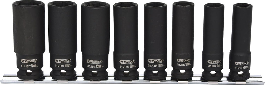 KS Tools 515.0648 3/8" Sechskant-Kraft-Stecknuss-Satz, lang, 8-tlg.