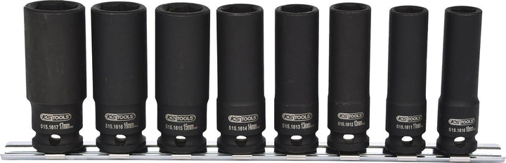 KS Tools 515.0648 3/8" Sechskant-Kraft-Stecknuss-Satz, lang, 8-tlg.