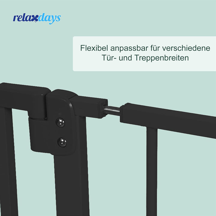 Relaxdays Treppenschutzgitter, 75–80 cm, ohne Bohren, Baby &amp; Kleinkind, Treppe &amp; Tür, Türgitter zum