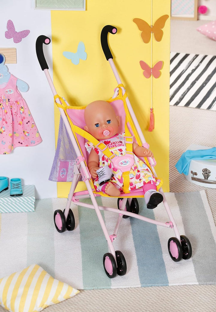 Zapf Creation 828663 BABY born Stroller with Bag Puppenwagen mit Tasche, einfach und schnell zusamme