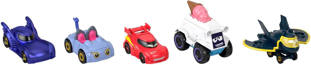 Fisher-Price Bathwheels Fahrzeug Multipack - Batmobil, Redbird, Kitty, Snowy und Batwing im Die-Cast