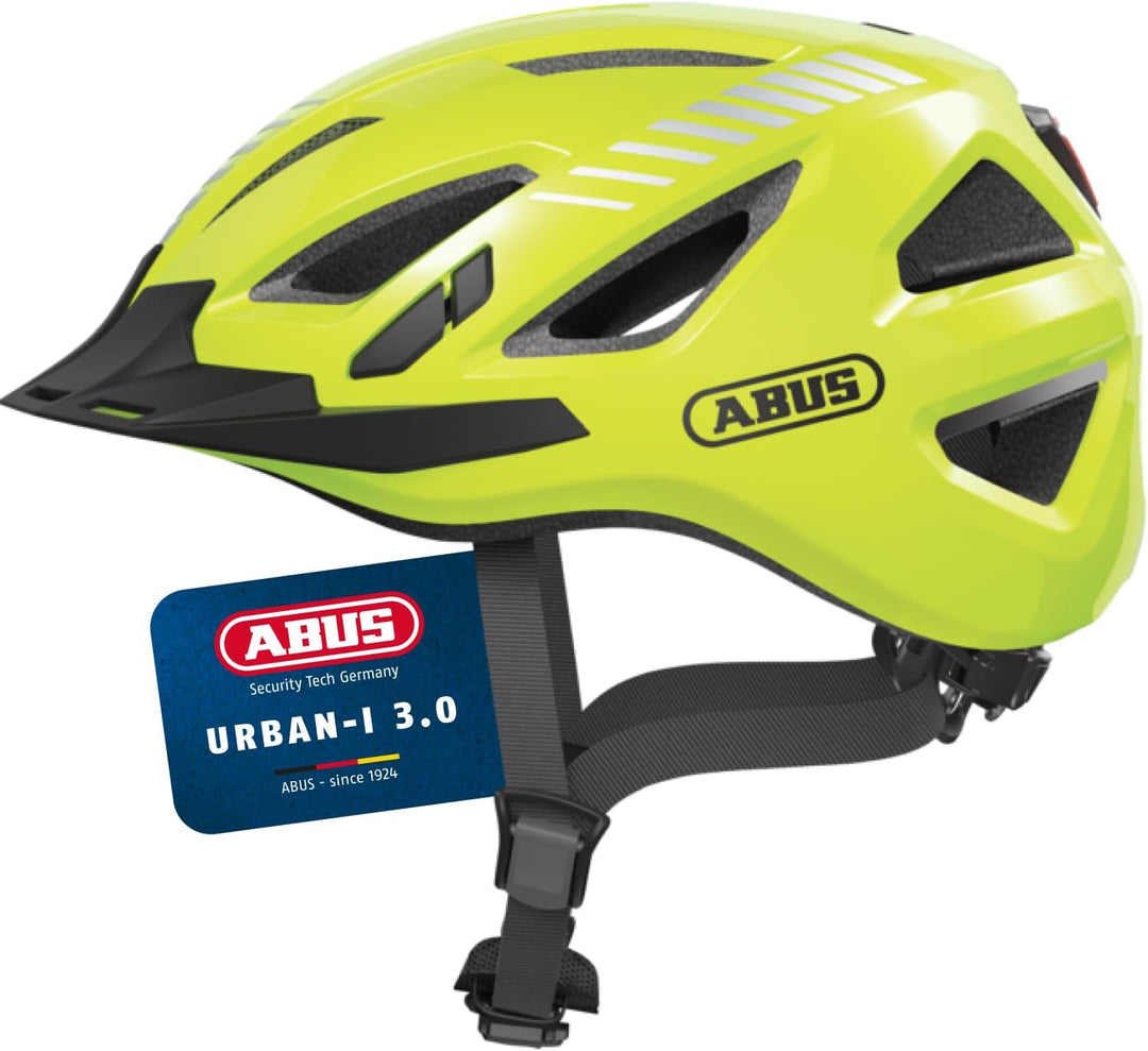 ABUS Stadthelm Urban-I 3.0 - Fahrradhelm mit Rücklicht, Schirm und Magnetverschluss - für Damen und