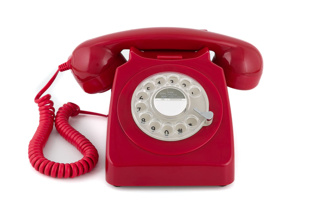 GPO 746ROTARYRED Retro Telefon mit Wählscheibe im 70er Jahre Design