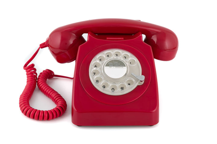 GPO 746ROTARYRED Retro Telefon mit Wählscheibe im 70er Jahre Design