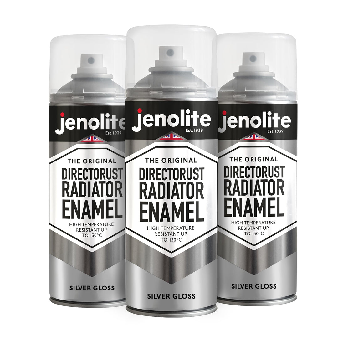 JENOLITE Heizkörperlack | Emaille-Sprühfarbe für Heizkörper | Silber glänzend | 3 x 400ml 3 Silber