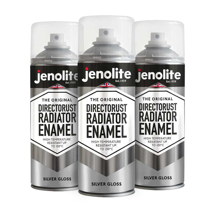 JENOLITE Heizkörperlack | Emaille-Sprühfarbe für Heizkörper | Silber glänzend | 3 x 400ml 3 Silber
