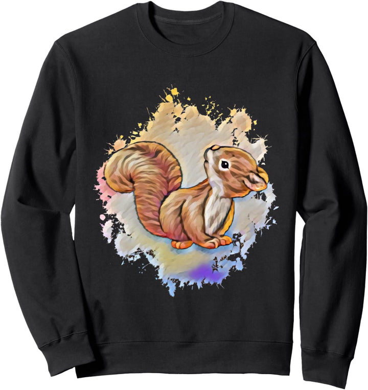 Eichhörnchen Streifenhörnchen Motiv buntes Nagetiere Design Sweatshirt
