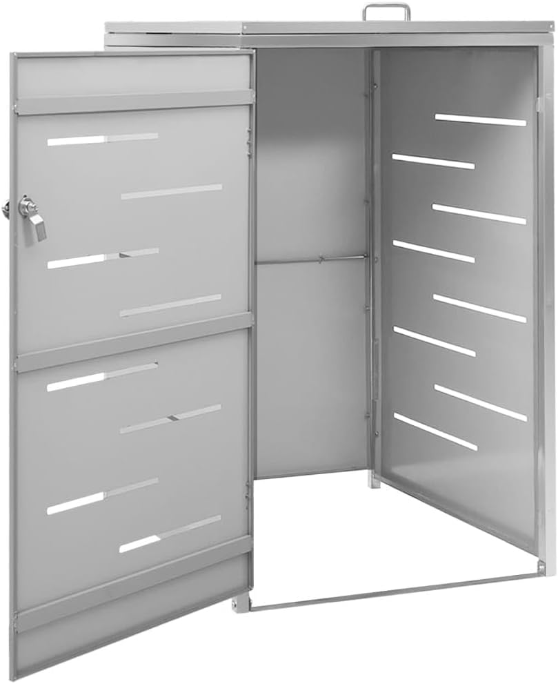 Hommdiy Mülltonnenbox 1/2/3/4er Rostfrei Abschliessbar Müllbox Mülltonne Mülltonnenverkleidung Garte