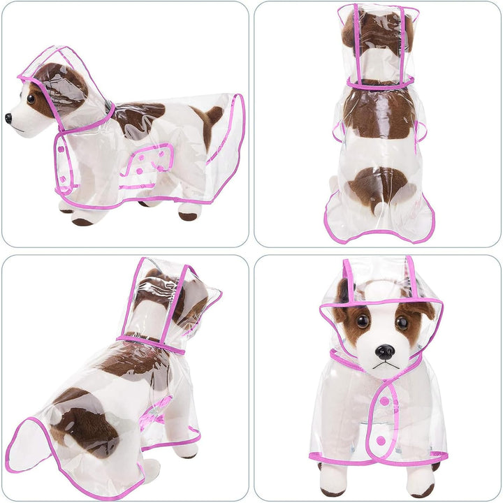 PETCUTE Hunderegenmantel,Wasserdichter Haustier-Regenmantel mit Kapuze,Transparent, PVC, Atmungsakti