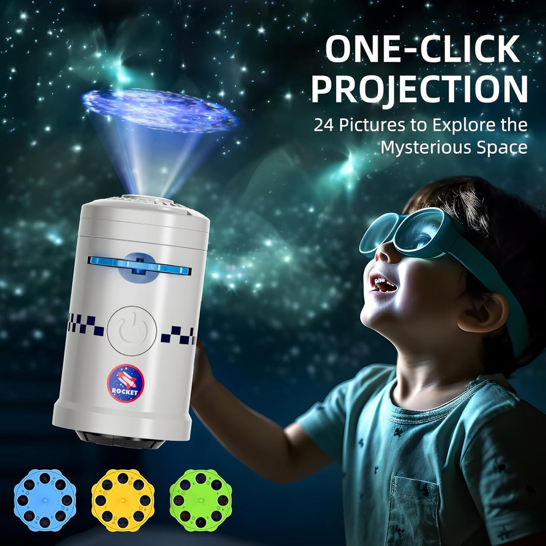 Doloowee Space Shuttle Rakete Spielzeug für Kinder,Wissenschaftliches Puzzlespiel mit Projektion,Wel
