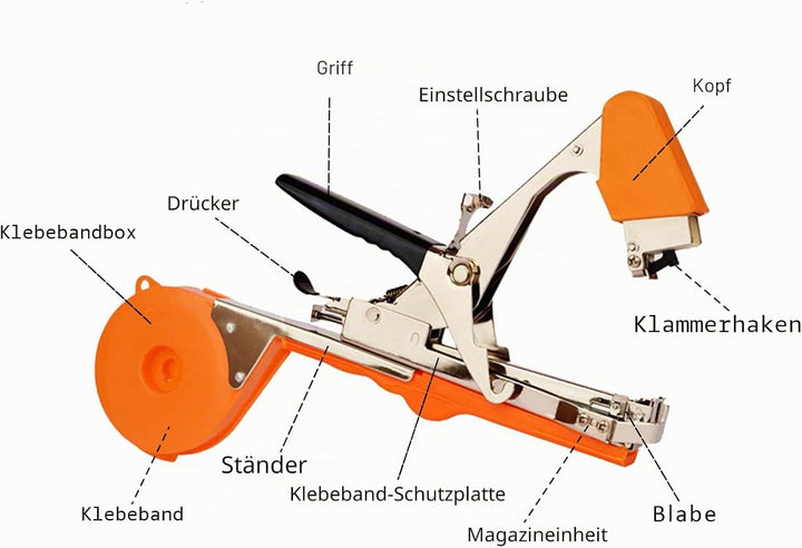 Hironobu Bindezange für Pflanzen, Pflanzenbindemaschine Bandzange Tapetool Handbindemaschine, Band u