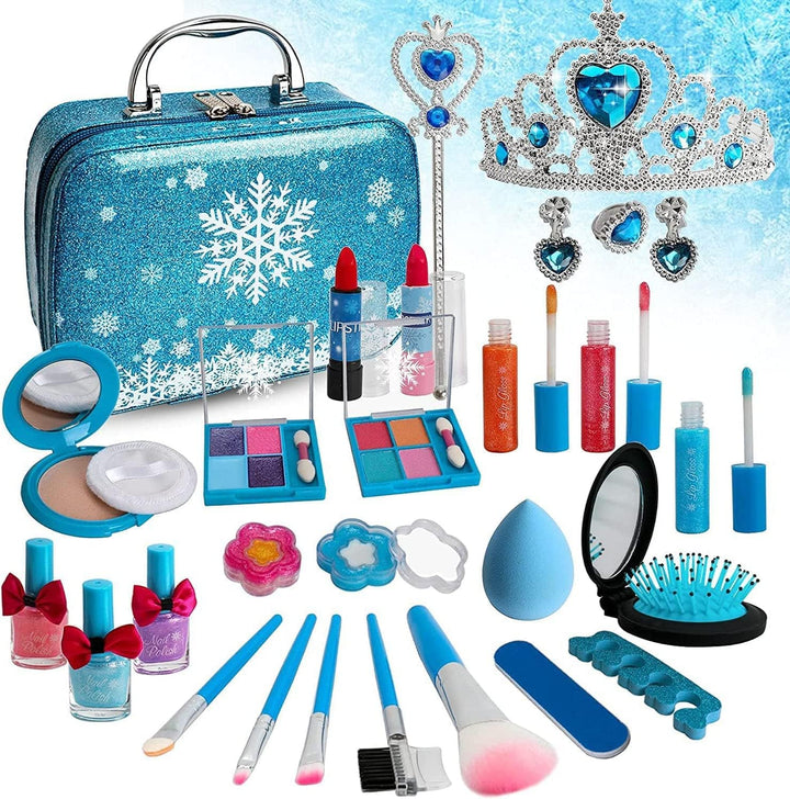 Kinderschminke Set Mädchen, Waschbar Make up Set mit Schminkkoffer Kinder Rollenspiel Schminke Mädch