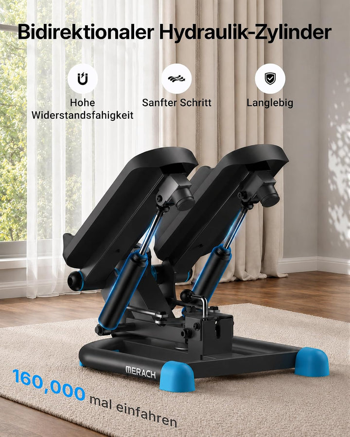 MERACH Mini Stepper für Zuhause, Swing Stepper mit 150 kg Belastung und Widerstandsbändern, Twist St