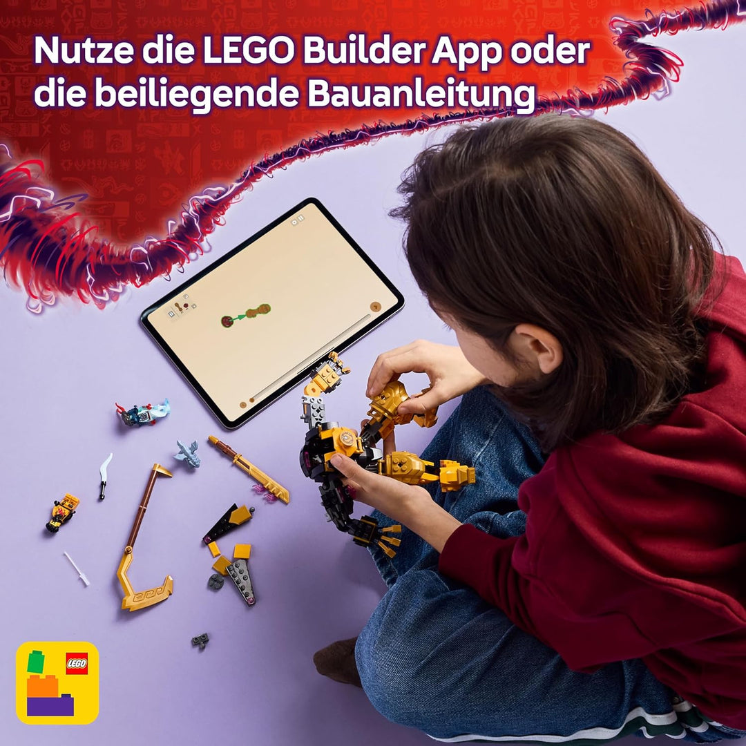 LEGO NINJAGO Arins Spinjitzumech - Ninja-Spielset mit beweglicher Mech Figur, 2 Minifiguren und Baby