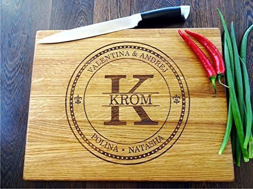 Personalisiertes Schneidebrett mit Monogramm | Handgefertigt Schneidebrett | Frühstücksbrettchen mit