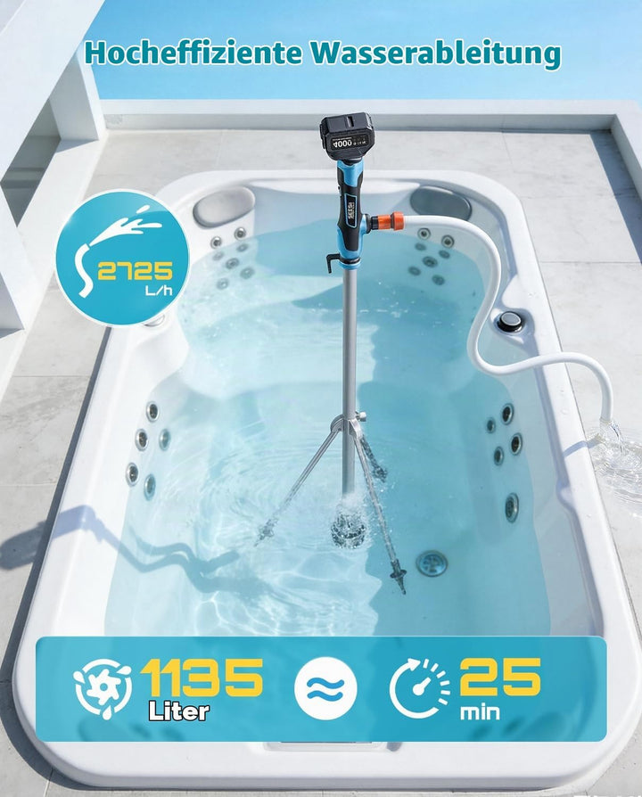 SEESII Kabellose Stab-Wassertransferpumpe mit Stativ, Hands-free, Tragbare Elektrische Wasserpumpe 2